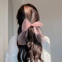 Dây Buộc Tóc Nơ Vải Voan Dễ Thương - Hồng