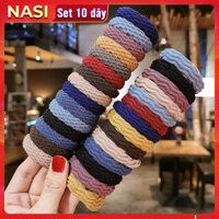 Dây buộc tóc nữ Classic Set 10 dây NASI dễ thương phong cách hàn quốc thun cột tóc nữ co giãn tốt phụ kiện tóc giao ngẫu nhiên