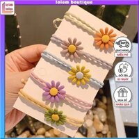 Dây buộc tóc nữ hoa cúc hàn quốc cute dễ thương đẹp giá rẻ nhiều màu [SET 5, 10, 20, 50 dây] - Lolem Boutique