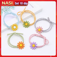 Dây buộc tóc nữ hoa cúc họa mi Set 10 dây NASI dễ thương phong cách hàn quốc thun cột tóc nữ co giãn tốt phụ kiện tóc