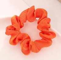 Dây buộc tóc Scrunchies lụa kim tuyến vòng tròn nhỏ HD74 - Cam đỏ