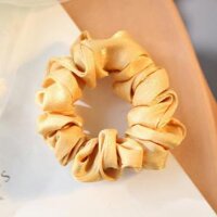 Dây buộc tóc Scrunchies lụa kim tuyến vòng tròn nhỏ HD74 - Vàng