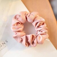 Dây buộc tóc Scrunchies lụa kim tuyến vòng tròn nhỏ HD74 - Hồng phấn