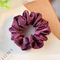 Dây buộc tóc Scrunchies lụa kim tuyến vòng tròn nhỏ HD74 - Tím đậm