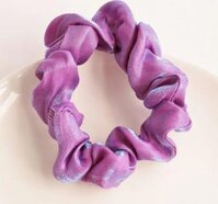 Dây buộc tóc Scrunchies lụa kim tuyến vòng tròn nhỏ HD74 - Tím