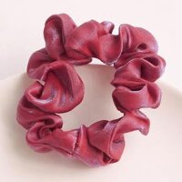 Dây buộc tóc Scrunchies lụa kim tuyến vòng tròn nhỏ HD74 - Đỏ đô