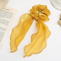 Dây buộc tóc Scrunchies voan ánh kim thanh lịch HD59 - Vàng