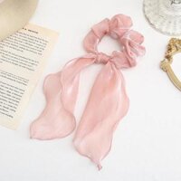 Dây buộc tóc Scrunchies voan ánh kim thanh lịch HD59 - Hồng