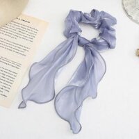 Dây buộc tóc Scrunchies voan ánh kim thanh lịch HD59 - Mầu Ghi xanh dương