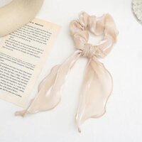 Dây buộc tóc Scrunchies voan ánh kim thanh lịch HD59 - Mầu be