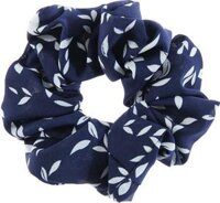 Dây buộc tóc vải chiffon mềm không nhăn HD60 họa tiết lá - Xanh đen