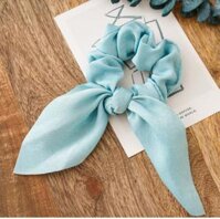 Dây buộc tóc vải lụa Scrunchies Vintage sang chảnh chất lụa mềm HD52 - HD52 xanh da trời