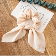 Dây buộc tóc vải lụa Scrunchies Vintage sang chảnh chất lụa mềm HD52 - HD52 trắng kem