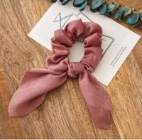 Dây buộc tóc vải lụa Scrunchies Vintage sang chảnh chất lụa mềm HD52 - HD52 tím đất