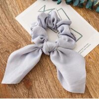 Dây buộc tóc vải lụa Scrunchies Vintage sang chảnh chất lụa mềm HD52 - HD52 Xám sáng