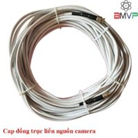 Dây Camera cáp đồng trục liền nguồn RG59+2C  đồng nguyên chất  - đã bấm sẵn 2 đầu