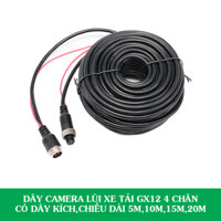 Dây Camera Lùi Xe Tải Jack GX12 4 Chân Có Dây Kích Màn Hình - 20m