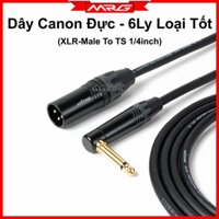 Dây Canon Đực Ra 6 Ly Cong Góc Vuông Loại Tốt, dài 0.4m-0.8m-1.5m-2m-3m-5m-8m-10m-15m, giá 1 dây (XLR-Male To TS 1/4inch
