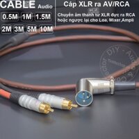 Dây canon ra bông sen DIY 0.5 đến 5 mét - Cáp XLR đực sang 2 RCA chuyển từ Mixer