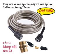 Dây cao áp cho máy rửa xe ren 22mm cốt 15mm chiều dài 7m – 15m – 20m-30m – Tặng Khớp Nối Dây