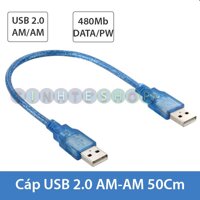 Dây cáp 2 đầu USB Male - Male - Cáp USB 2 đầu đực chiều dài 30Cm/50Cm/1.5 mét/3 mét/5 mét/10 mét  (màu xanh) [bonus]