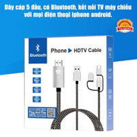 Dây cáp 5 đầu có Bluetooth kết nối TV máy chiếu với mọi điện thoại ip android Loại tốt