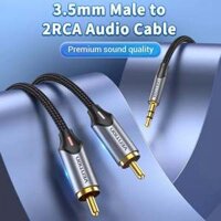 Dây cáp âm thanh chất lượng cao 3.5MM to 2RCA VENTION BCNBF (1M, 3.5MM Male to 2-Male RCA)