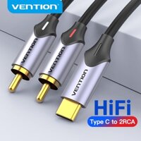 Dây cáp âm thanh Vention hai đầu cắm Type C sang 2RCA Hi-Fi USB-C dành cho Iphone 16 loa