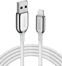 Dây cáp Anker Powerline+ III Lightning to USB A, 6ft, dùng để sạc và đồng bộ hóa iPhone 11 / Xs MAX/XR/X / 8/7 / iPad và hơn thế nữa, có chứng nhận MFi, màu bạc.