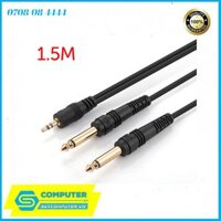 Dây cáp Audio 3.5mm ra 2 đầu 6.35mm dài 1.5M
