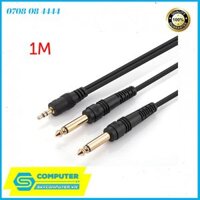 Dây cáp Audio 3.5mm ra 2 đầu 6.35mm dài 1M