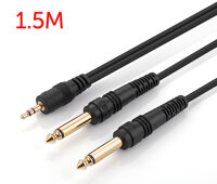 Dây cáp Audio 3.5mm ra 2 đầu 6.35mm dài 1.5M