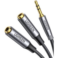 Dây cáp Audio 3.5mm UGREEN AV123 | Chia 1 cổng audio 3.5mm ra 2 cổng 3.5mm | Đầu tiếp xúc mạ vàng 24k |Bảo Hành 18 Tháng