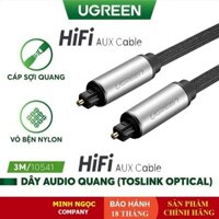 Dây cáp Audio Quang (Toslink, Optical) vỏ Nhôm dài 1m-3m Ugreen AV108 kết nối loa âm li với DVD, VCD, Mini Disc, Tivi