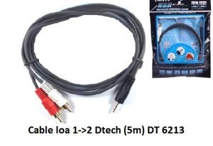 Dây cáp audio rắc 3.5 ra AV Dtech DT-6213 dài 5m