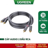 Dây cáp AV 2 đầu RCA ( Hoa Sen ) Mạ vàng 24K chính hãng Ugreen AV104 Chuẩn 2 đầu 2RCA đực sang 2RCA đực