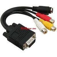Dây cáp bộ chuyển đổi VGA ra AV - máy tính laptop cổng VGa sang AV / Svideo màn hình Tivi