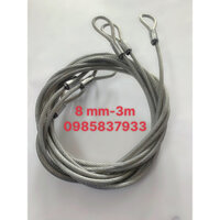 Dây cáp bọc nhựa 8 mm dài 3 m 2 đầu bấm chì tại Máy NTT dùng móc buộc cẩu kéo các thiết bị dễ dàng hiệu quả an toàn