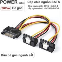 Dây cáp chia nguồn SATA 1 ra 2 đầu bẻ góc - SATA power cable with angled iron button 20Cm