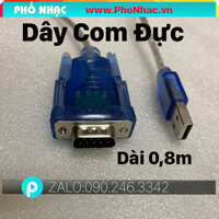 Dây Cáp chỉnh vang số RS232 COM, cáp RS232 chỉnh vang X3, X5, X6, X8, X12, Hàng Nhập Khẩu - Dây đực, Có Chip-Bạc