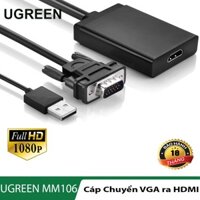 Dây cáp chuyển đổi cổng VGA ra cổng HDMI l Hỗ trợ độ phân giải full HD 1080p l UGREEN 40213