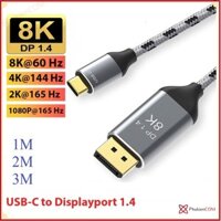 Dây cáp chuyển đổi USB-C Thunderbolt 3/4 to Displayport 1.4 8K60hz 4K144hz 2K165hz 1080P 165hz dài 1M 2M 3M