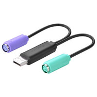 Dây cáp chuyển đổi USB sang PS2 chuột  bàn phím dài 10cm UGREEN 20219 - Hàng chính hãng