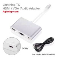 Dây cáp chuyển tín hiệu IP to HDMI và VGA chất lượng cao Agiadep (sang Máy chiếu,Tivi) Bản to,Bền,Tốt