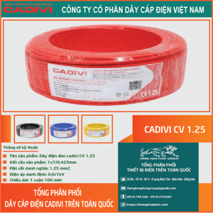 Dây cáp điện Cadivi CV 1.25