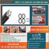 Dây cáp điện CADIVI LV-ABC 4×16-0.6/1kV – Giải Pháp An Toàn Và Hiệu Quả Cho Hệ Thống Điện Truyền Tải