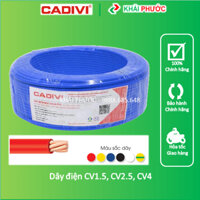 Dây cáp điện đơn 7 lõi CV1.5 CV2.5 CV3.5 CV4 CV5.5 CV6 CV 1.5 2.5 4 CHẤM MM2 CADIVI màu đỏ vàng xanh đen Te - KHẢI PHƯỚC