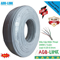 Dây cáp điện thoại ADB 4 lõi loại 200M / Cuộn ( Màu Trắng )