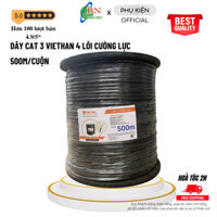 Dây cáp điện thoại CAT 3 ngoài trời Việt Hàn 500m 4 lõi có cường lực