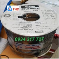 Dây, Cáp điện thoại Sino 2 đôi, 4 lõi cao cấp 2 x 0.5mm cuộn 200M